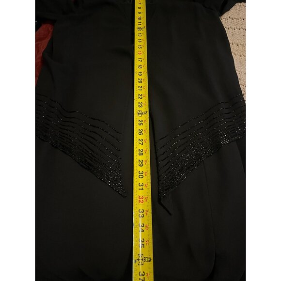 Cameron Blake Black Evening Gown With Beaded Jacket By Mon Cheri Women’s Size 16 - Picture 12 of 16